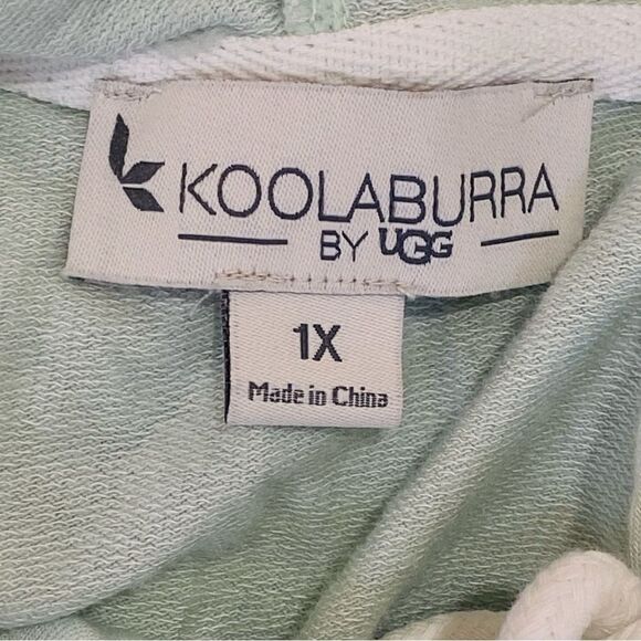 Kookaburra by UGG Pale Mint Green Oversize Hoodie Lace Up Front Tunic Top Sz 1X - Picture 7 of 12